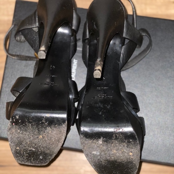 YSL BLACK LEATHER HEELS - Picture 8 of 8